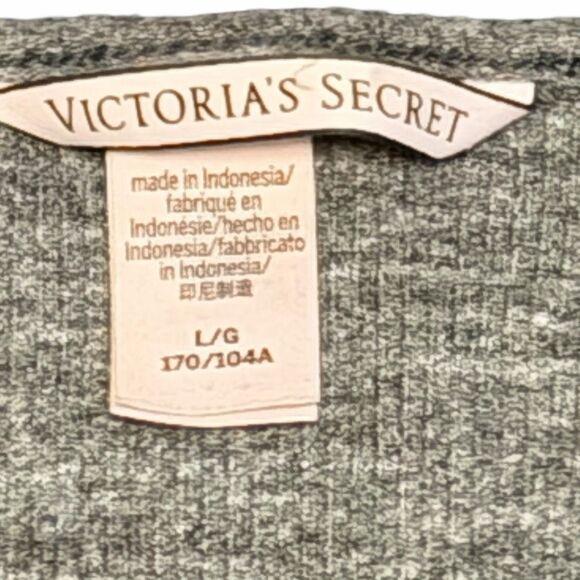 VICTORIA’S SECRET Women’s Heather Gray Short Sleeve Lounge Top Size Large - Picture 3 of 4